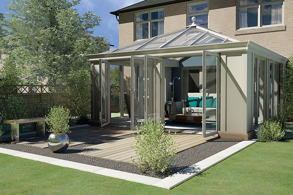 Pale Green Loggia Conservatory Wiltshire - Castlegate Windows